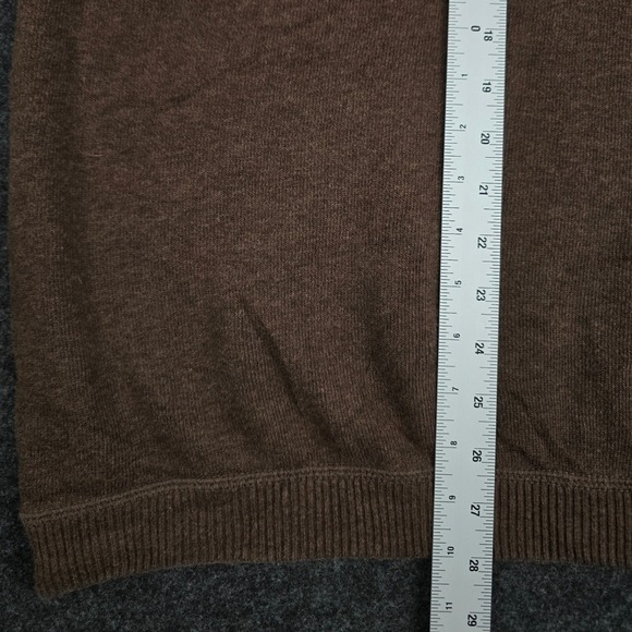 Tommy Bahama Mens Quarter Zip Sweater Brown Ribbed Collar Long Sleeve Pullover - Picture 5 of 7